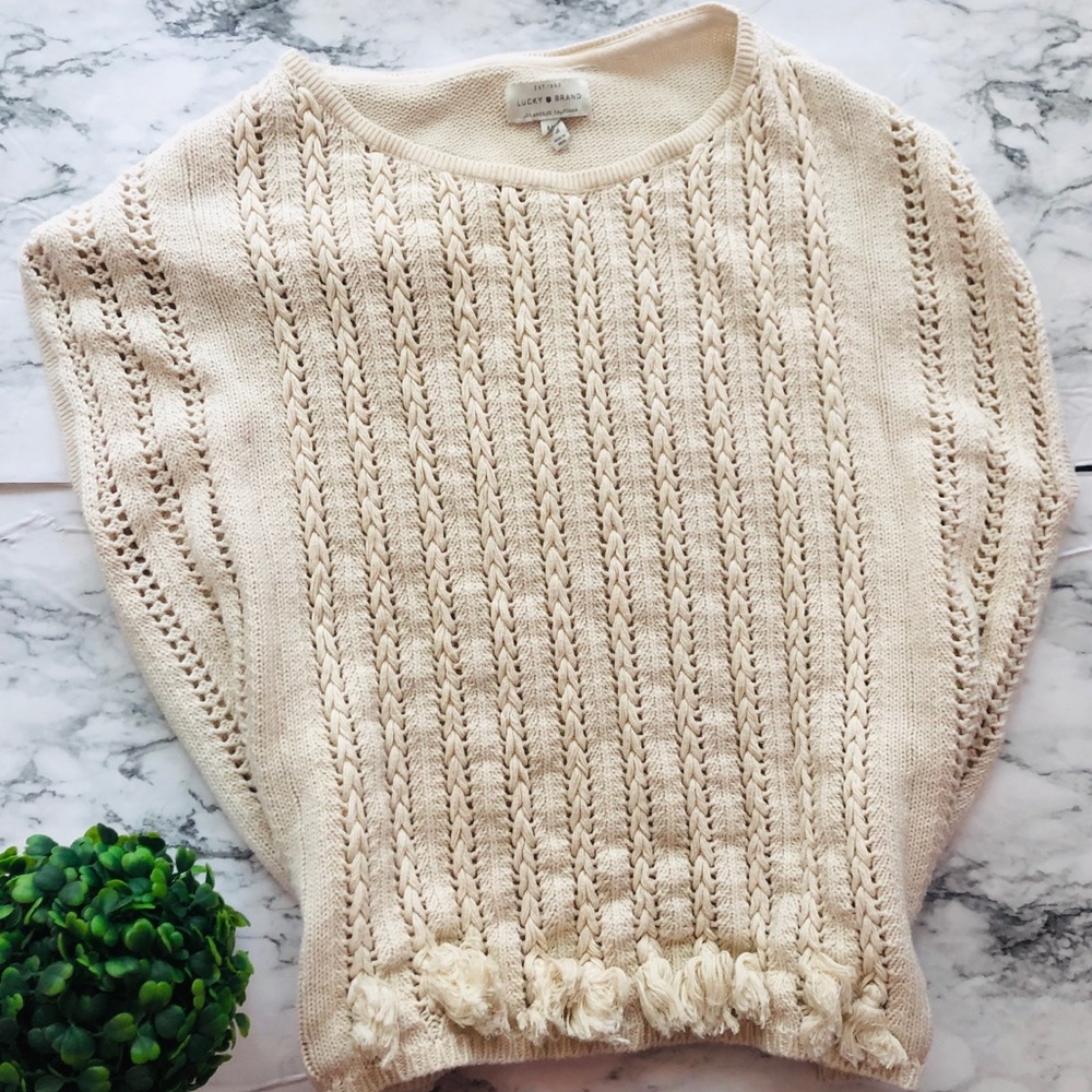 LUCKY brand cream sleeveless sweater